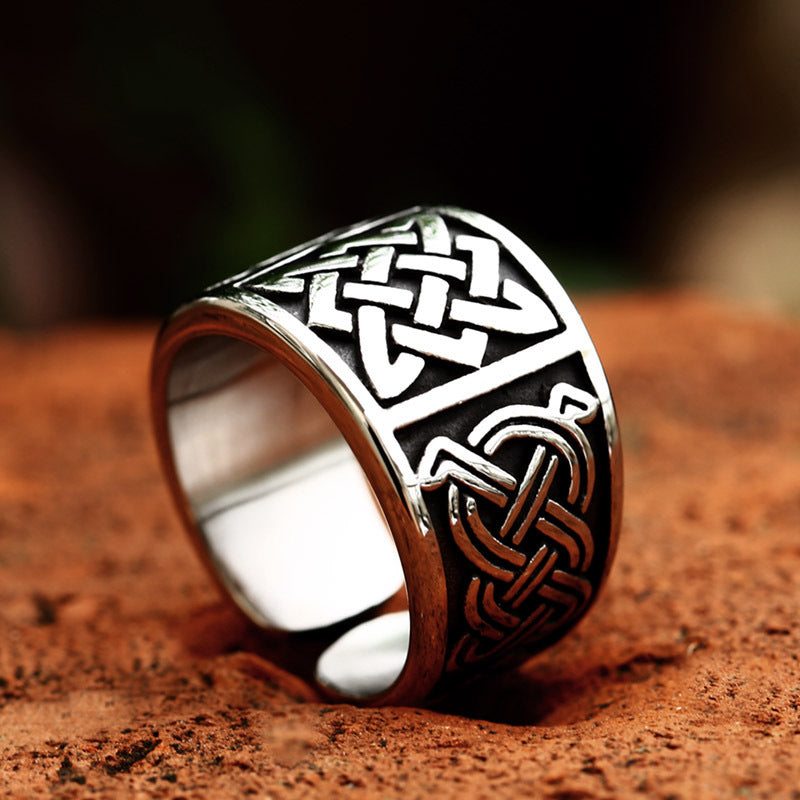 Nordic Retro Viking Celtic Knot Titanium Steel Ring