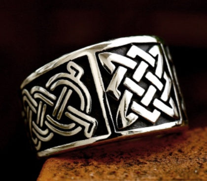 Nordic Retro Viking Celtic Knot Titanium Steel Ring