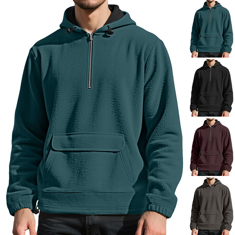 Solid Color Padded Fleece Sweater