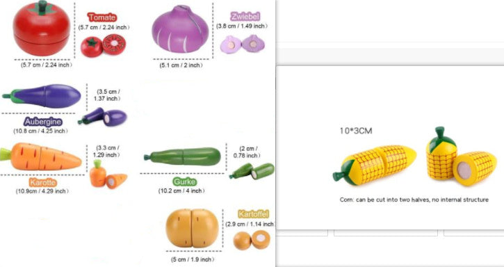 Wooden Vegetable Magnetic Children's Play House