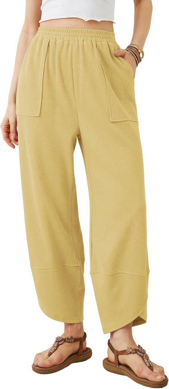 Women's Wide Leg Pants With Pockets For Casual Wear