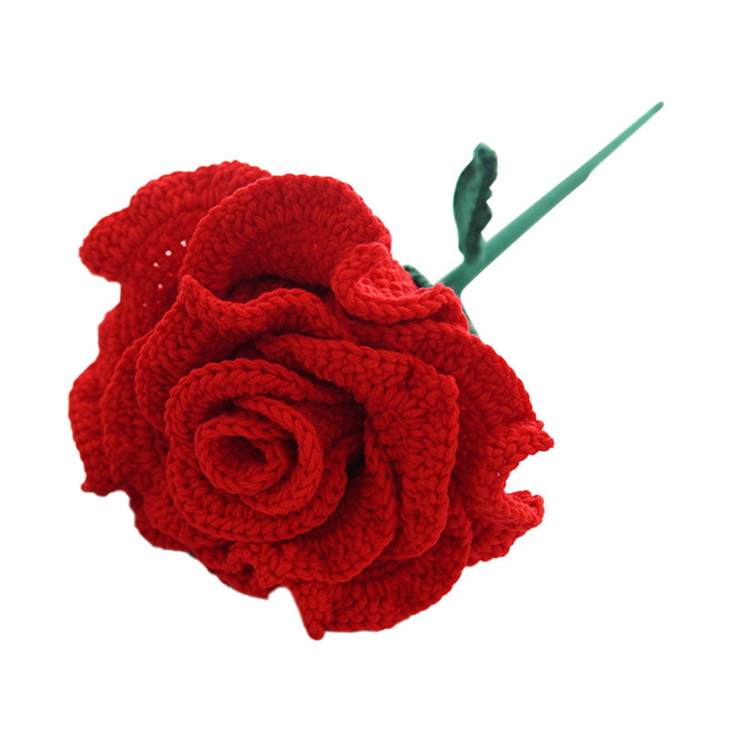 Handmade Red Roses Knitted Bouquet