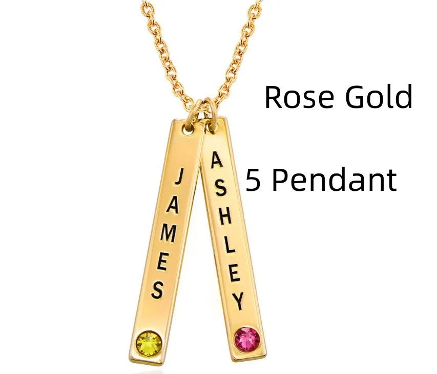Personalized Vertical Necklace Mother's Day Gift