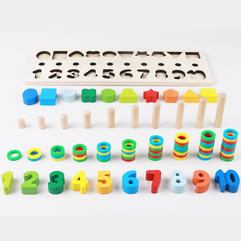 3 in 1 Early Educational Geometry Wooden Toys