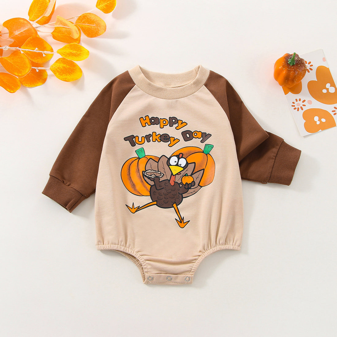 Children's Thanksgiving Turkey Print Romper