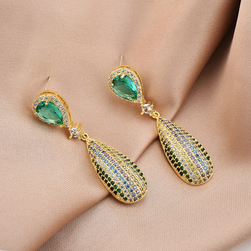 Anniversary Silver Needle Drop Earrings