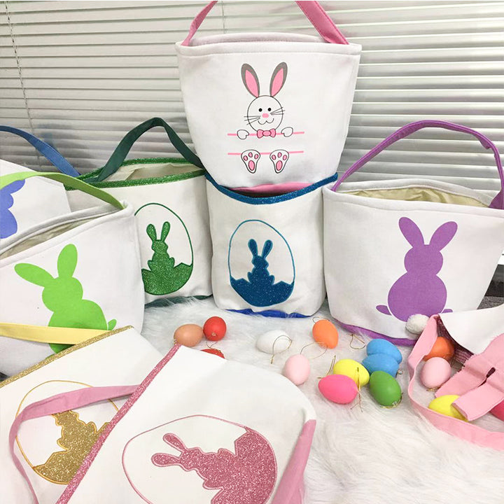 Happy Easter Burlap Bunny Ears Bag