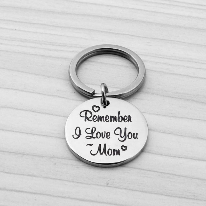 I Love You Mom Stainless Steel Keychain