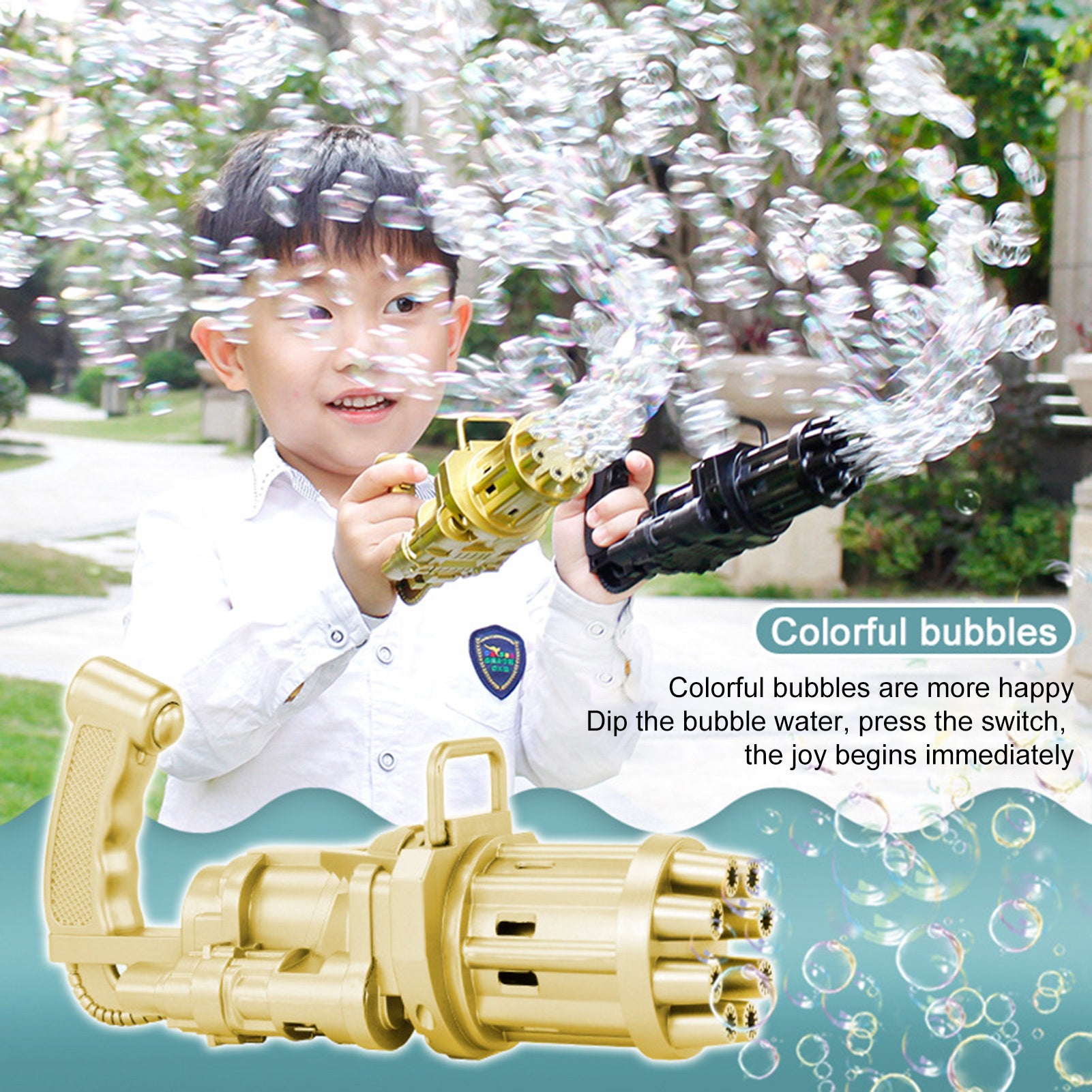 Kids Plastic Machine Bubbles Gun Toy
