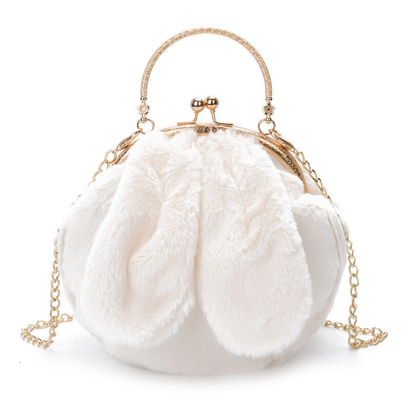Plush Bag Faux Fur Rabbit Clip