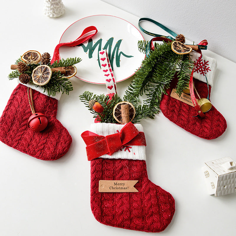 Knitted Christmas Stockings Scene Layout