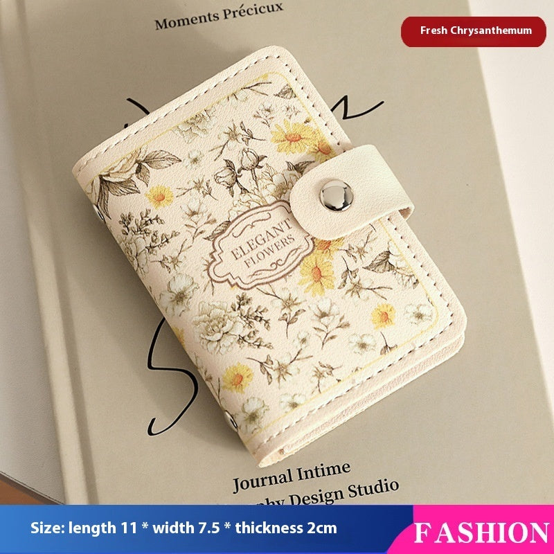 Women's Flower Retro Style Large Capacity Card Holder
