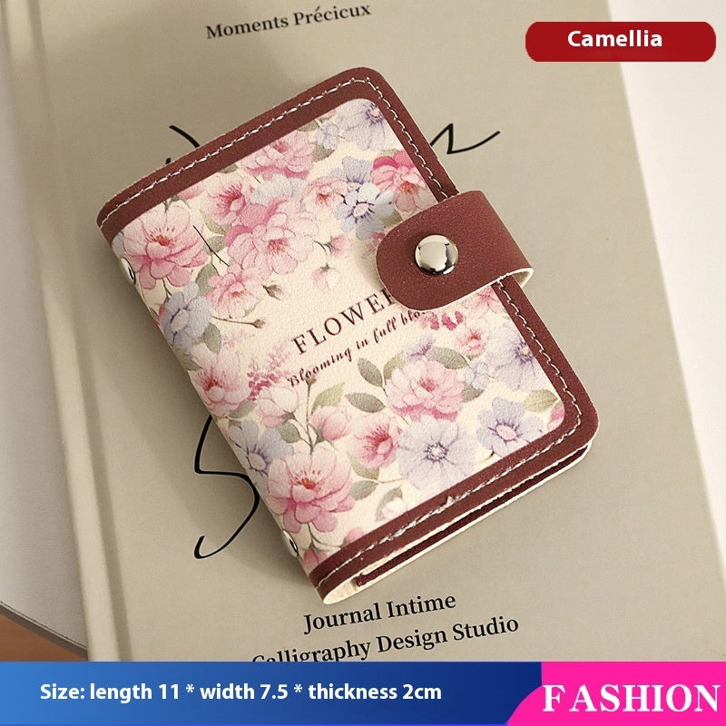 Women's Flower Retro Style Large Capacity Card Holder