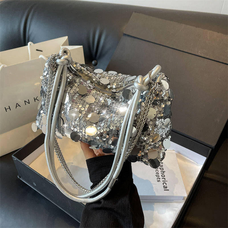 Women's Sequined Chain Shoulder Messenger Bag