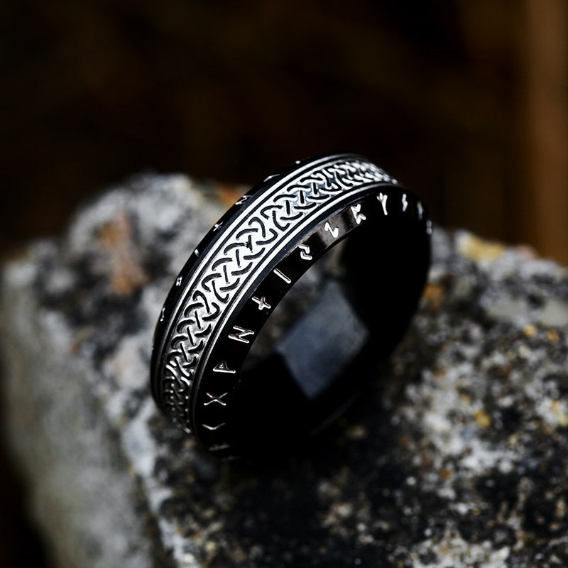 Vintage Viking Celtic Knot Steel Ring