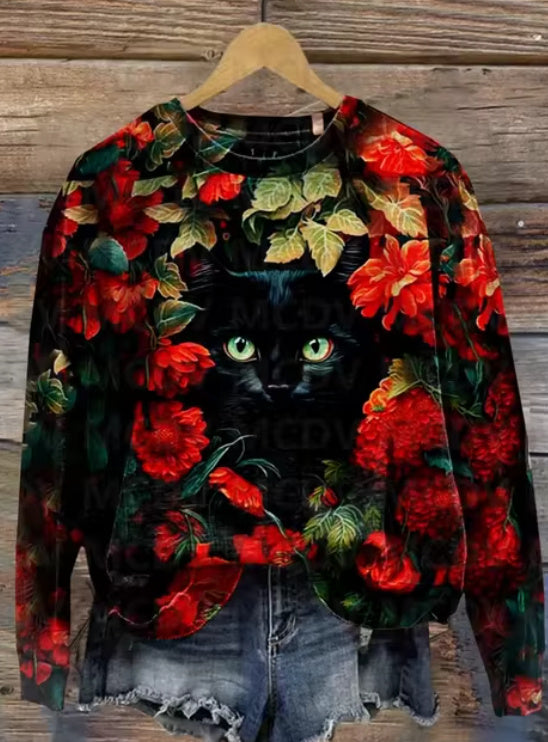 Women's Christmas Street Trend Round-neck Shirt