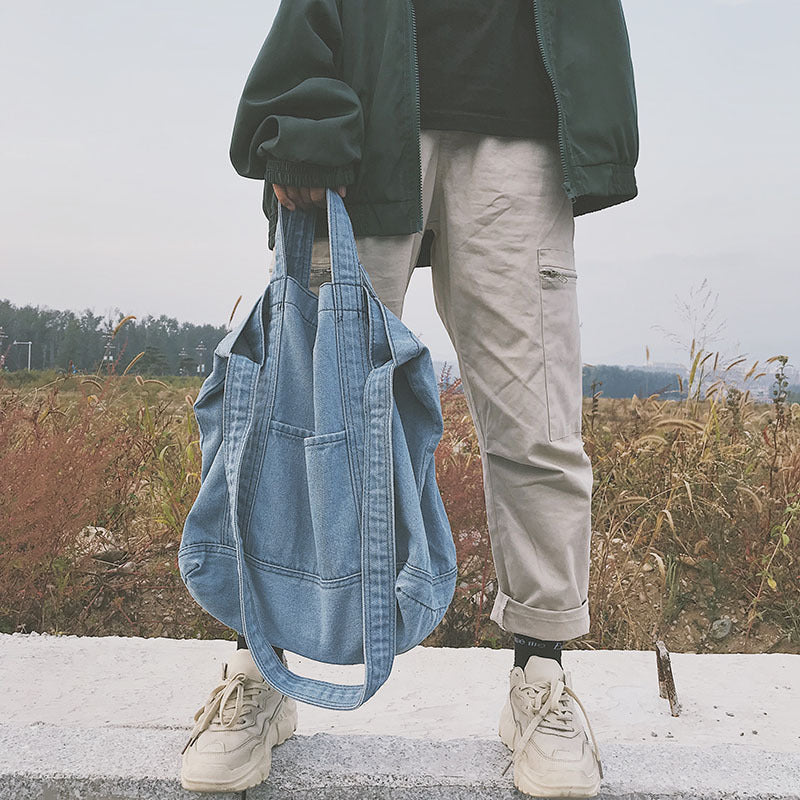 Large Capacity Canvas Denim Tote Bag