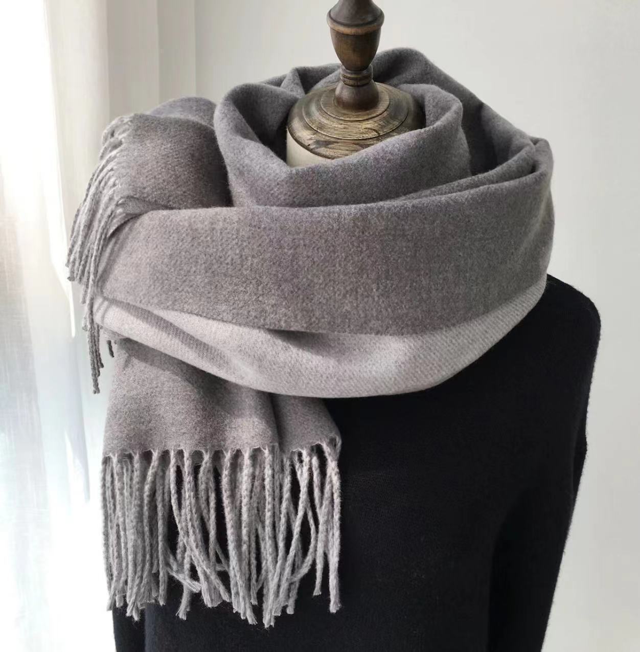 Women's Double-sided Artificial Wool Scarf Shawl