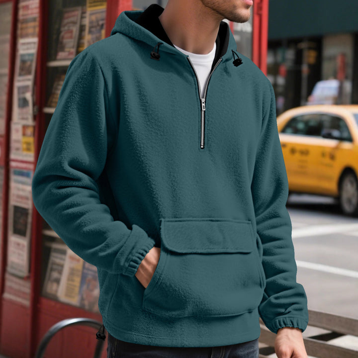 Solid Color Padded Fleece Sweater