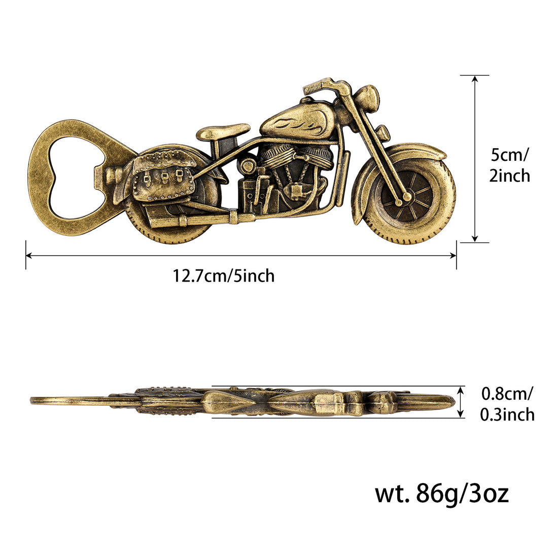 Old Style Motorcycle Beer Bottle Opener Black Gift Box