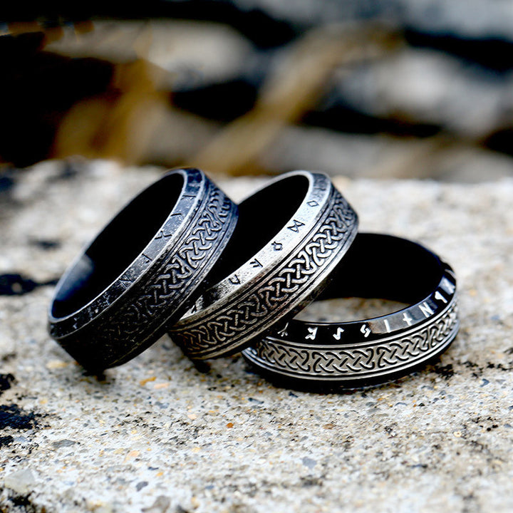 Vintage Viking Celtic Knot Steel Ring