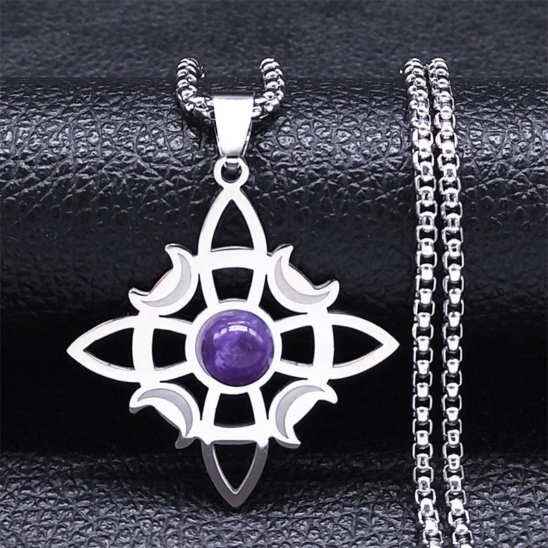 Necklace Celtic Knot Triple Moon Goddess Necklace