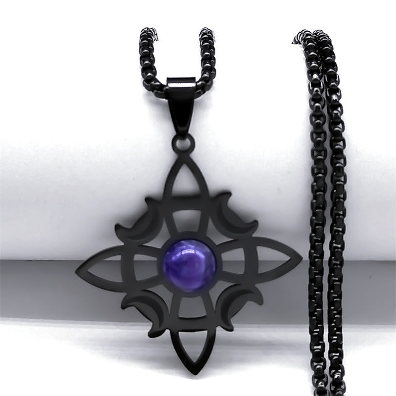 Necklace Celtic Knot Triple Moon Goddess Necklace