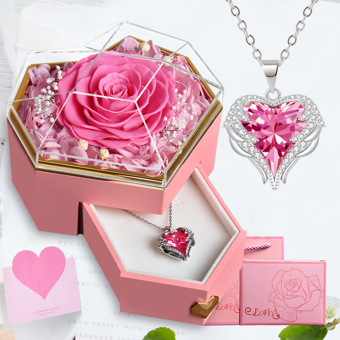 Mother Lover Christmas Rose Jewelry Gift Box