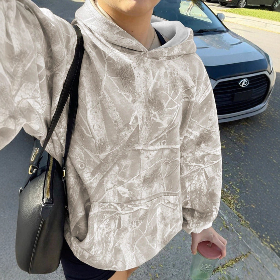 Hoodie Long Sleeve Jungle Maple Leaf Branches