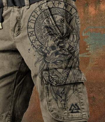 Men’s Printing Stylish Shorts Zipper Pants