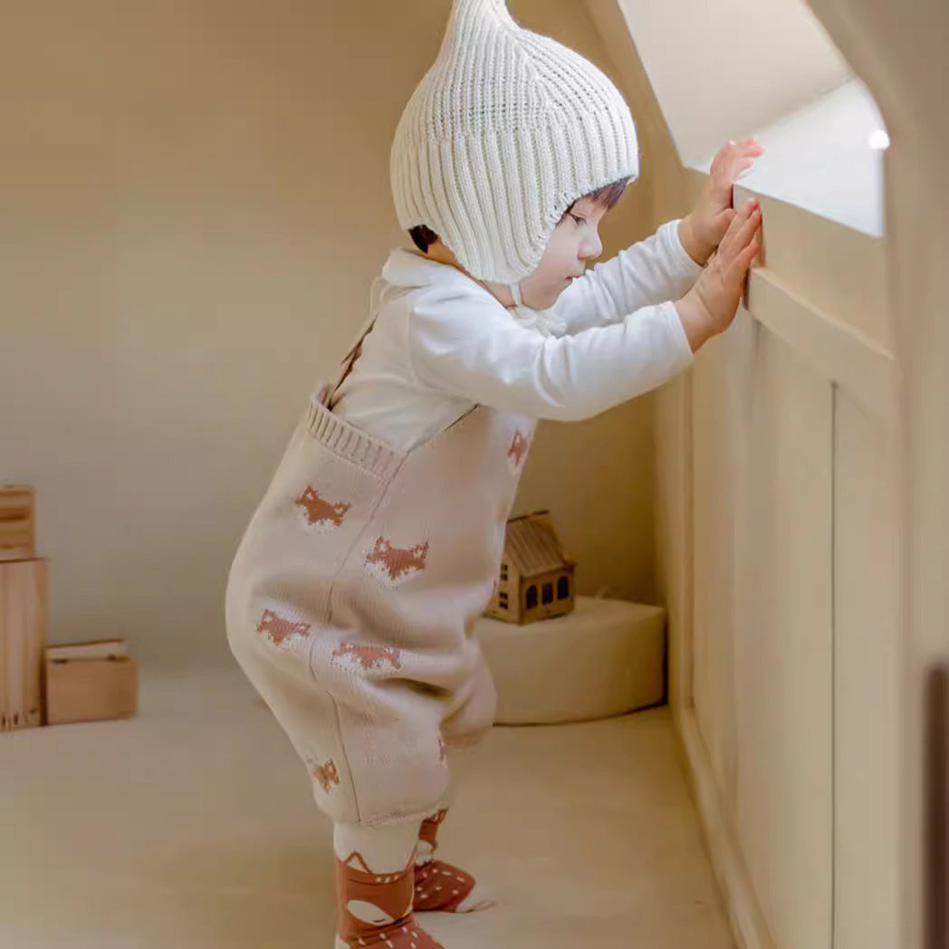 Fox Knitted Strap Baby Rompers