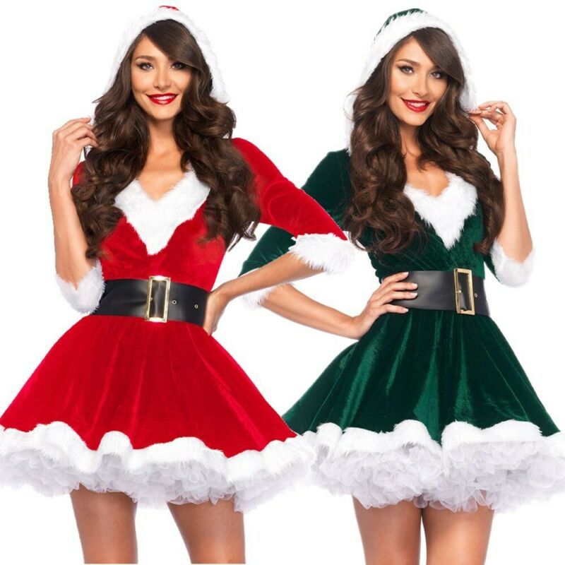 Women Christmas Cosplay Costumes Warm Dresses