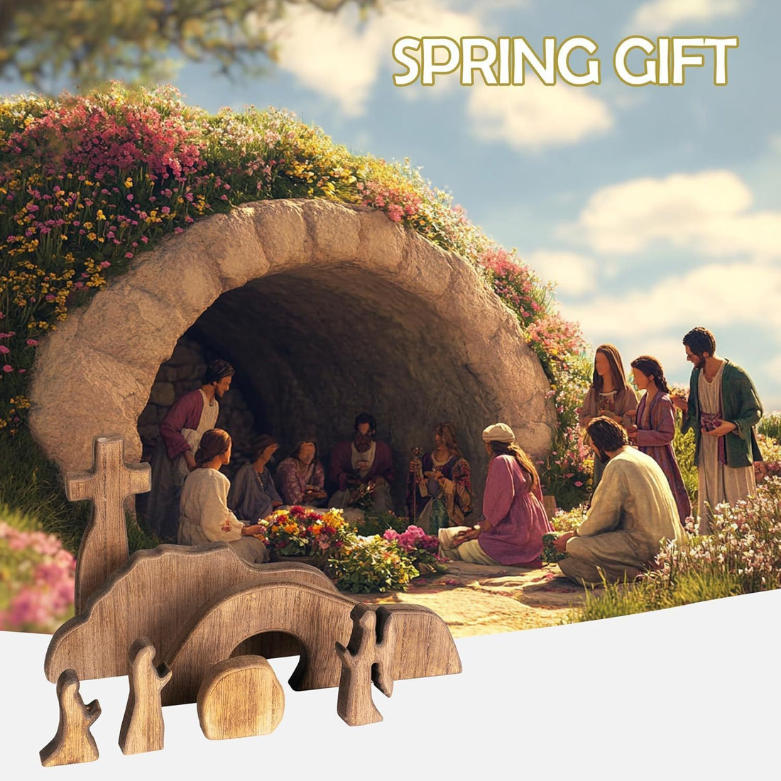 Cross Easter Site Wooden Decorative Ornaments