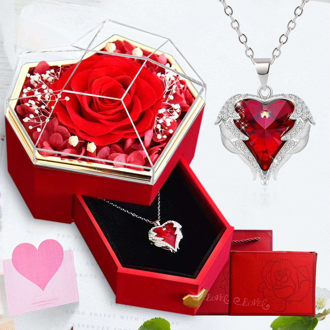 Mother Lover Christmas Rose Jewelry Gift Box