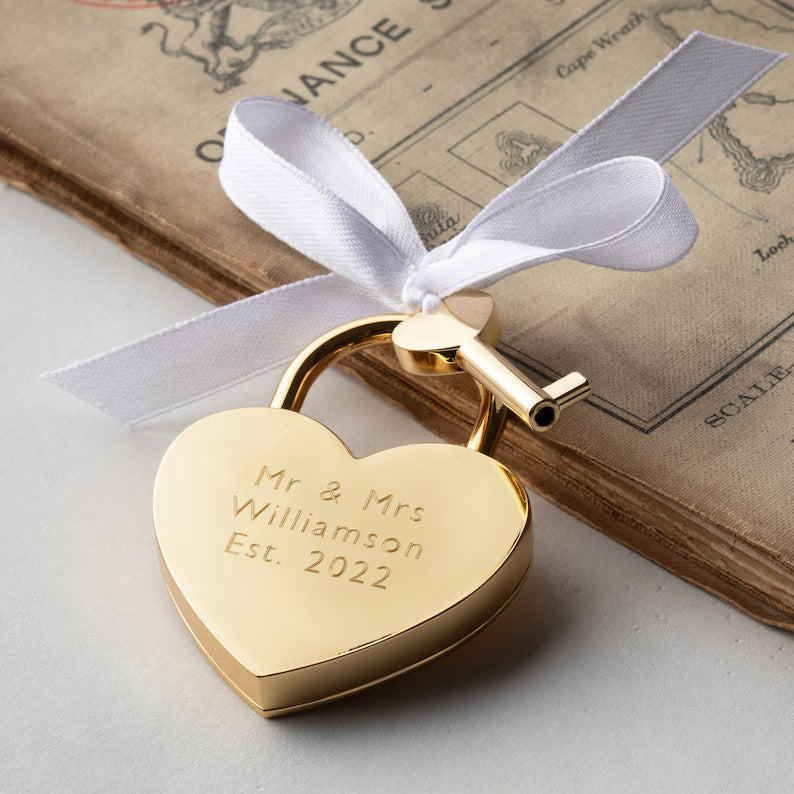 Customized Heart-shaped Padlock Anniversary Gift