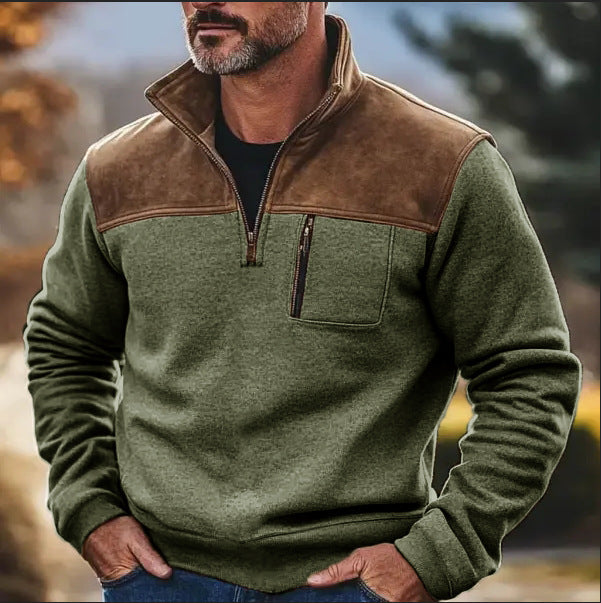 Men's Casual Coat Zipper Fleece Sweater