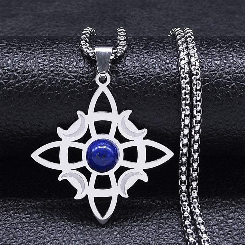 Necklace Celtic Knot Triple Moon Goddess Necklace