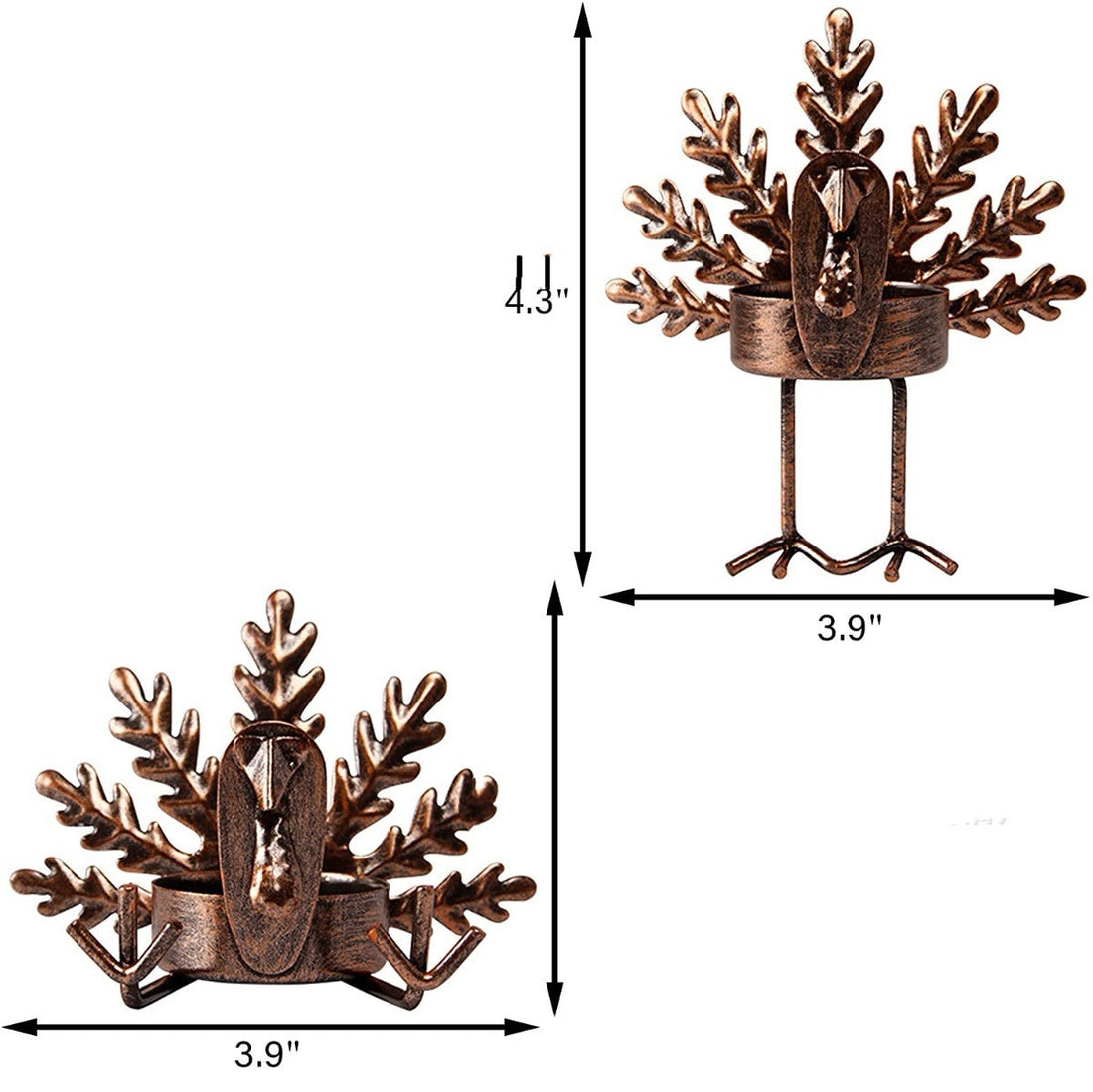Thanksgiving Retro Metal Turkey Candlestick