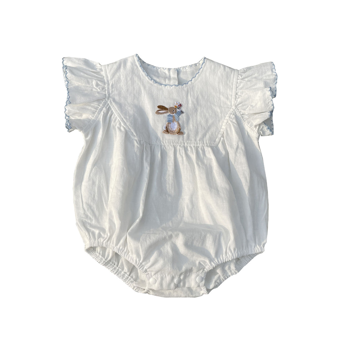Baby Girl Bunny Embroidery Bottom-covering Rompers