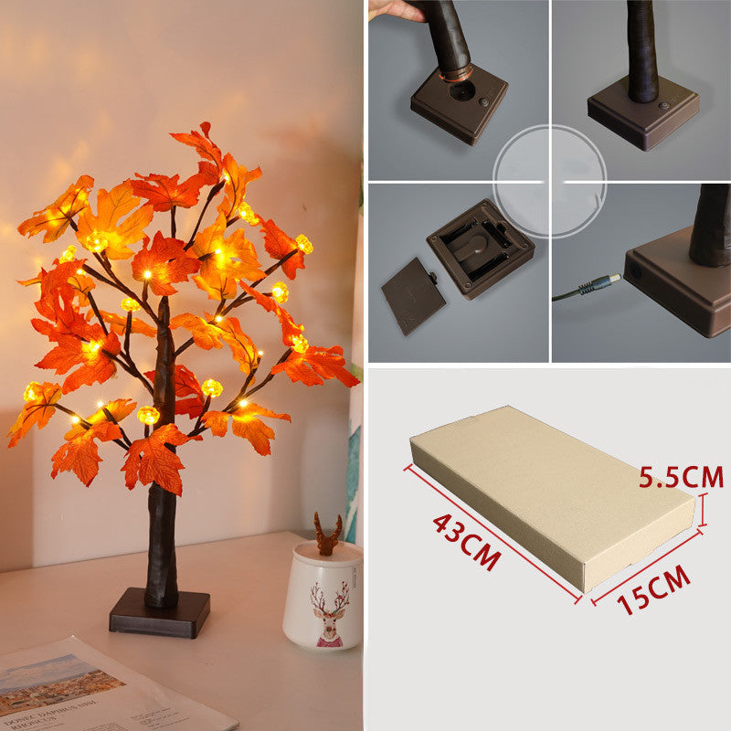 Led Thanksgiving Maple Leaf Pumpkin Decorative Lights
