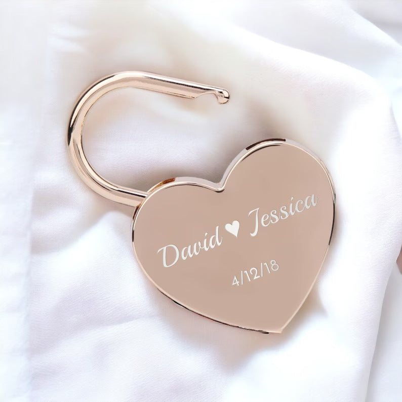 Customized Heart-shaped Padlock Anniversary Gift