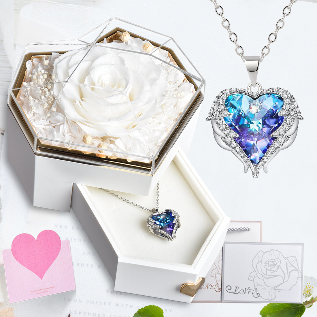 Mother Lover Christmas Rose Jewelry Gift Box