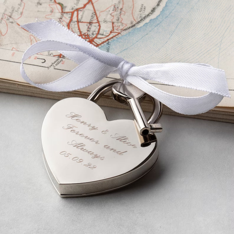 Customized Heart-shaped Padlock Anniversary Gift