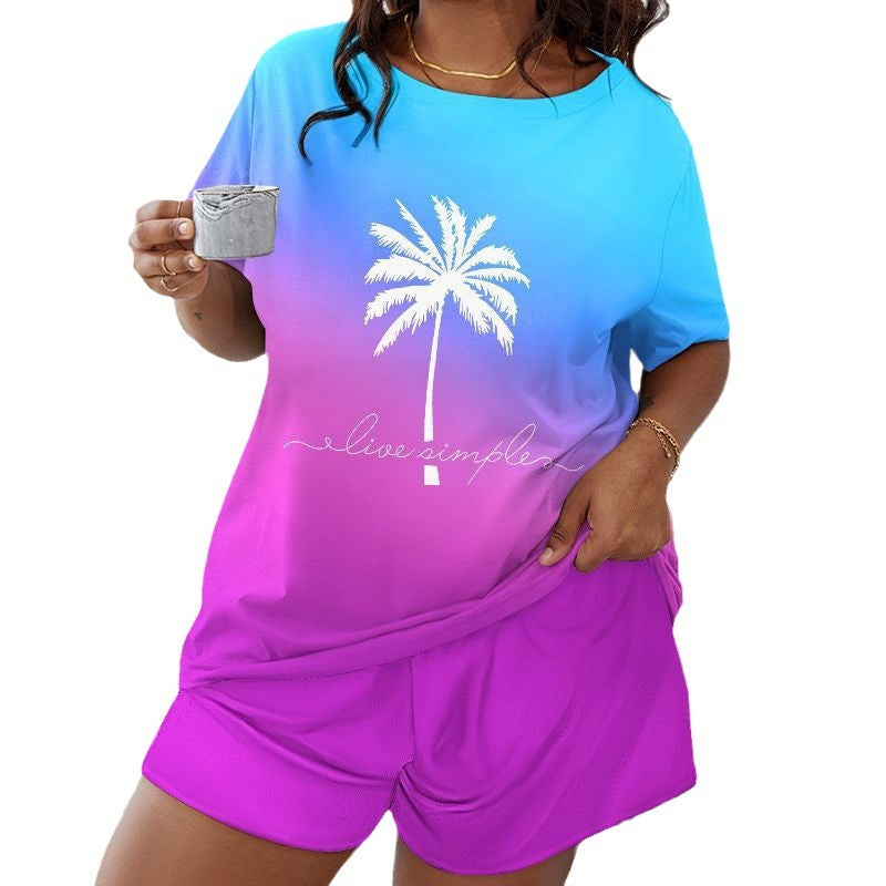 Love Patch Short Sleeve Pajamas Two-piece Suit