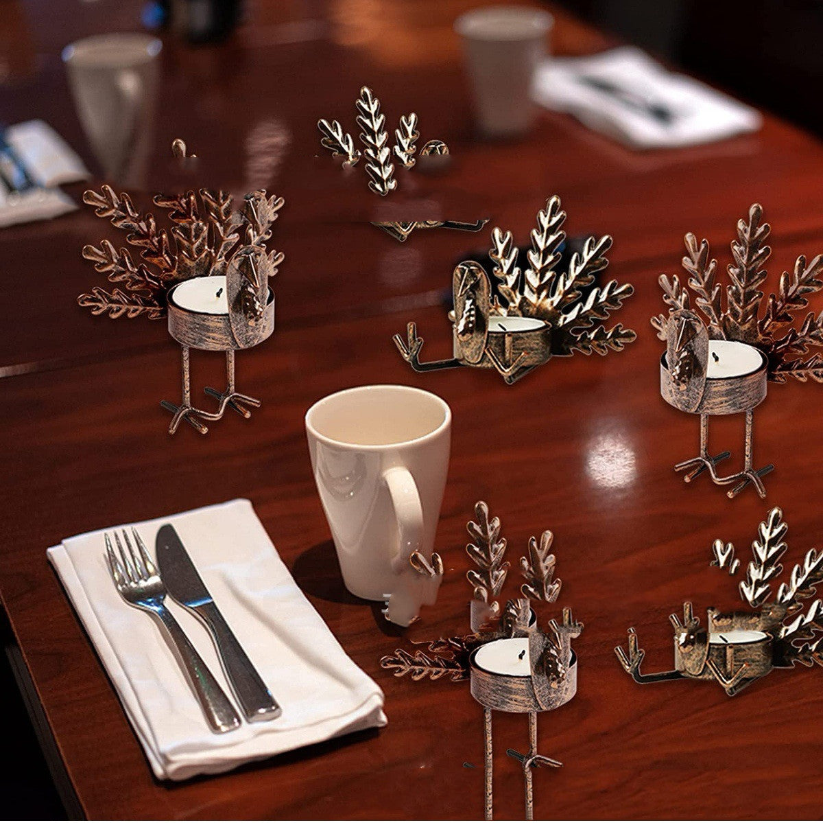 Thanksgiving Retro Metal Turkey Candlestick
