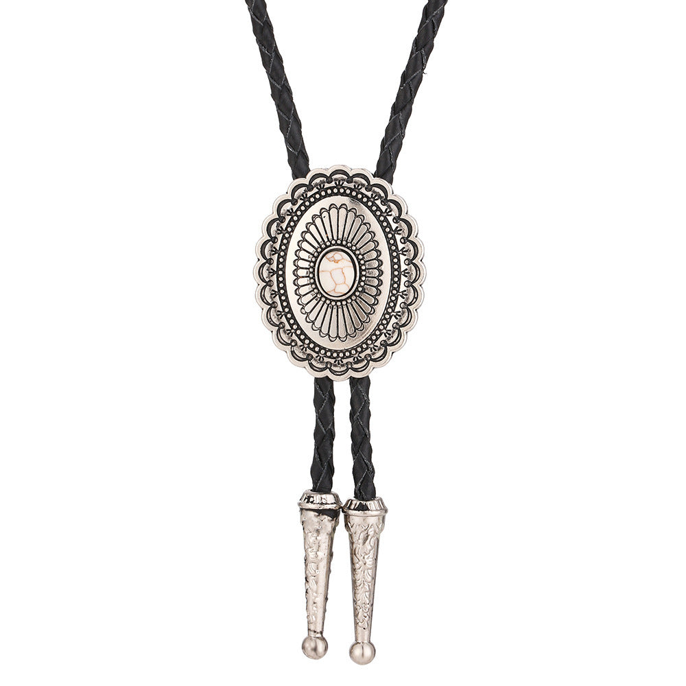 Celtic Pattern Turquoise Agate Bolo Tie