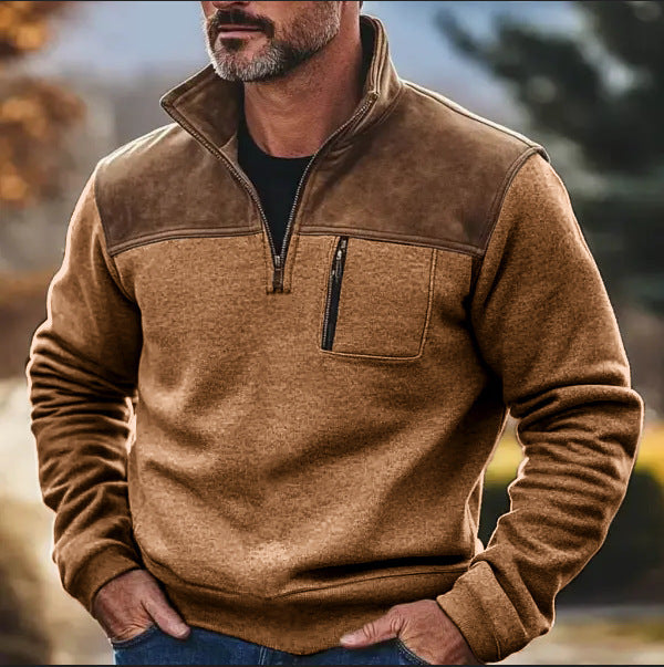 Men's Casual Coat Zipper Fleece Sweater