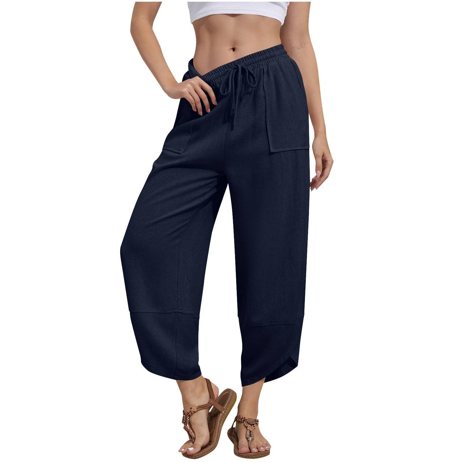 Women's Wide Leg Pants With Pockets For Casual Wear