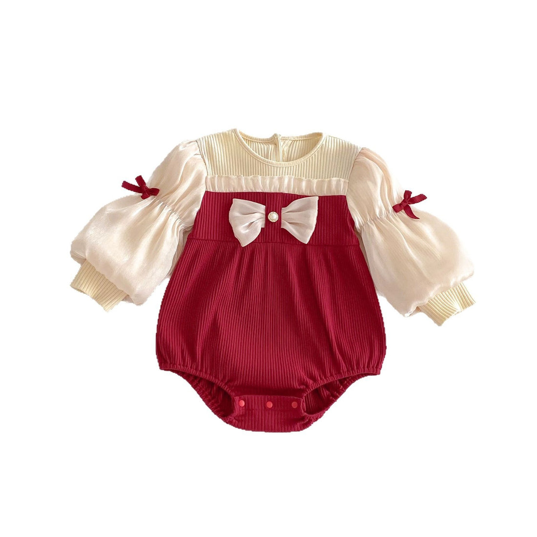 Baby Jumpsuit Bow Puff Sleeve