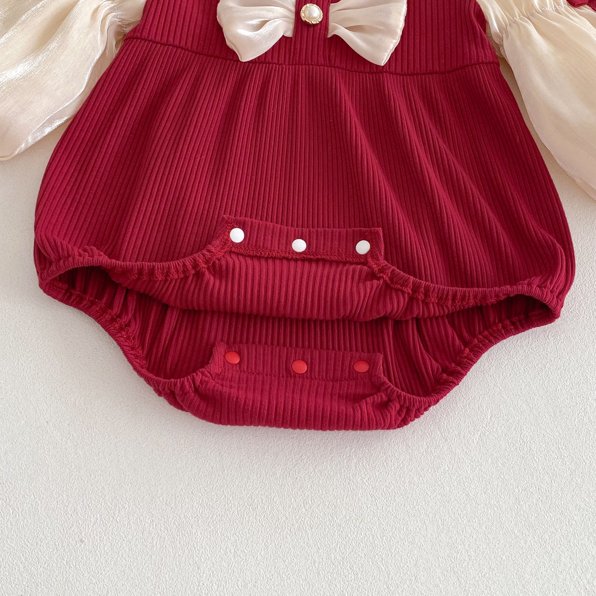 Baby Jumpsuit Bow Puff Sleeve